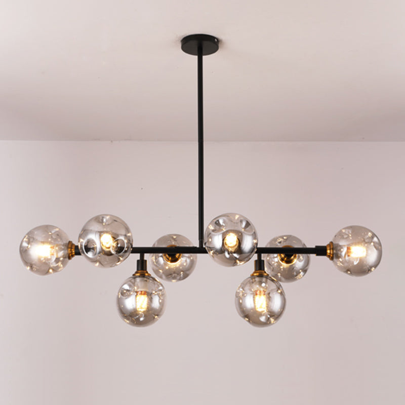 Kitchen Island Pendant Light Nordic Style Island Lighting Fixture with Orb Glass Shade