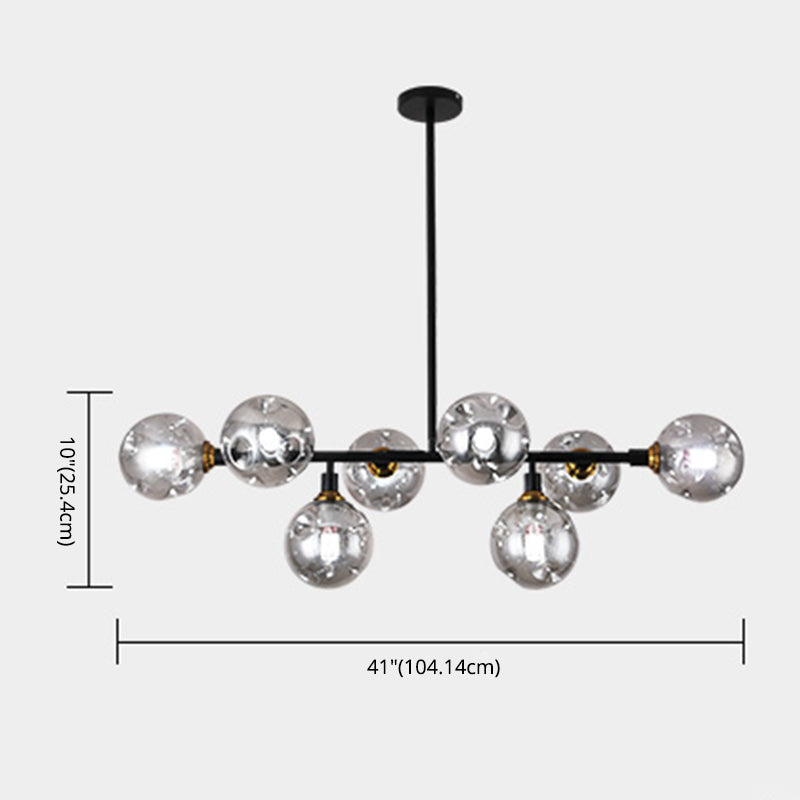 Kitchen Island Pendant Light Nordic Style Island Lighting Fixture with Orb Glass Shade