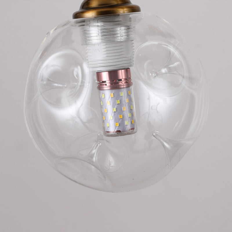 Kitchen Island Pendant Light Nordic Style Island Lighting Fixture with Orb Glass Shade