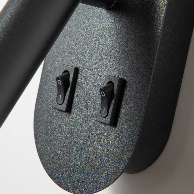 Modern Minimalist Style Shaded Sconce Light Fixtures Metal 2 Lights Wall Sconce for Bedroom