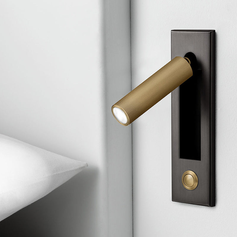 Luz de pared LED de estilo LED de estilo moderno Lámpara de lectura cilíndrica de cabecilla con interruptor independiente