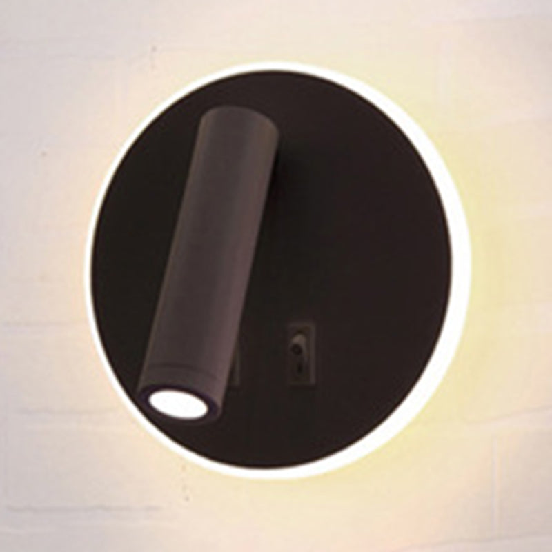 350° Rotatable LED Spotlight Wall Lamp Nordic Minimalism Bedside Reading Lamp with Backplane Night Light Design