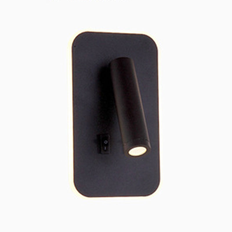 350° Rotatable LED Spotlight Wall Lamp Nordic Minimalism Bedside Reading Lamp with Backplane Night Light Design