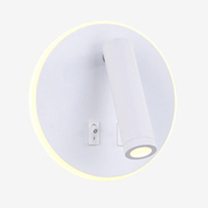 350° Rotatable LED Spotlight Wall Lamp Nordic Minimalism Bedside Reading Lamp with Backplane Night Light Design