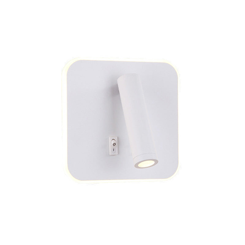 350° Rotatable LED Spotlight Wall Lamp Nordic Minimalism Bedside Reading Lamp with Backplane Night Light Design