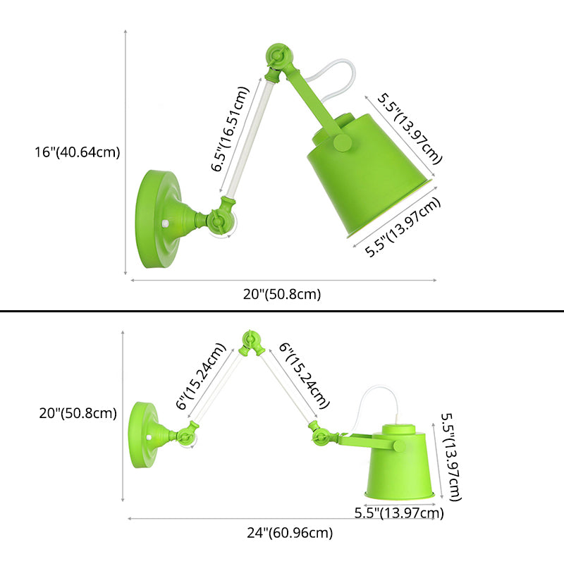 Longueur du bras réglable lampe murale macaron colorée moderne style simplicité style applique de bulbe lumière pour l'allée du couloir