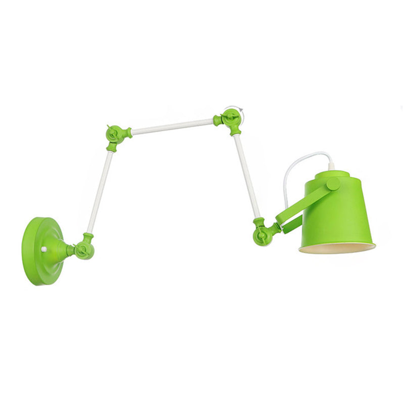 Arm Length Adjustable Colorful Macaroon Wall Lamp Modern Simplicity Style Single Bulb Sconce Light for Corridor Aisle