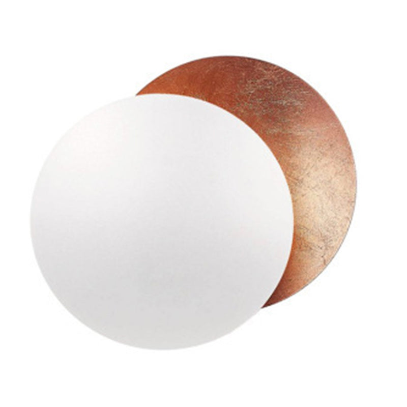 Modern Minimalist Style Circular Wall Sconce Lighting Metal Wall Mount Light for Bedroom