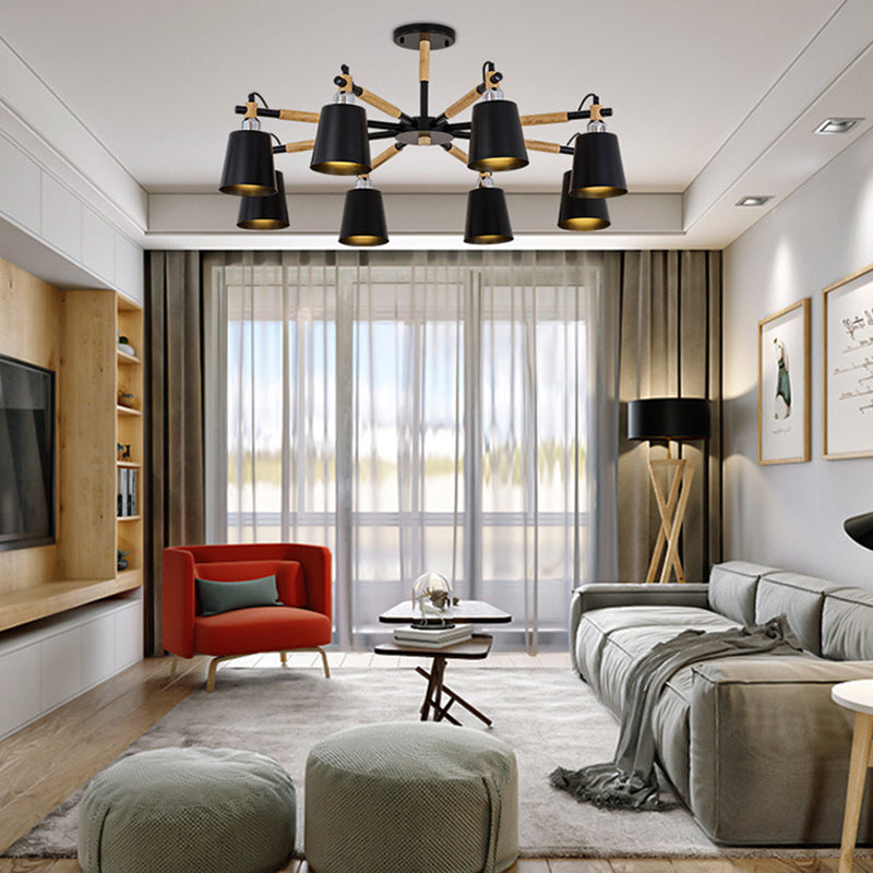 Metal Shaded Chandelier Pendant Light Nordic-Style Hanging Ceiling Light for Bedroom