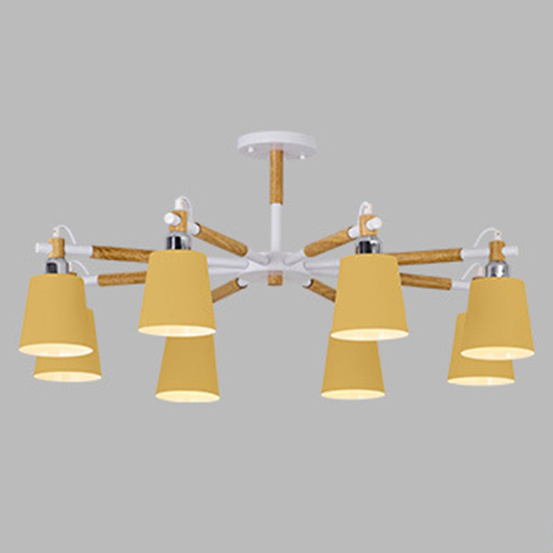 Metal Shaded Chandelier Pendant Light Nordic-Style Hanging Ceiling Light for Bedroom