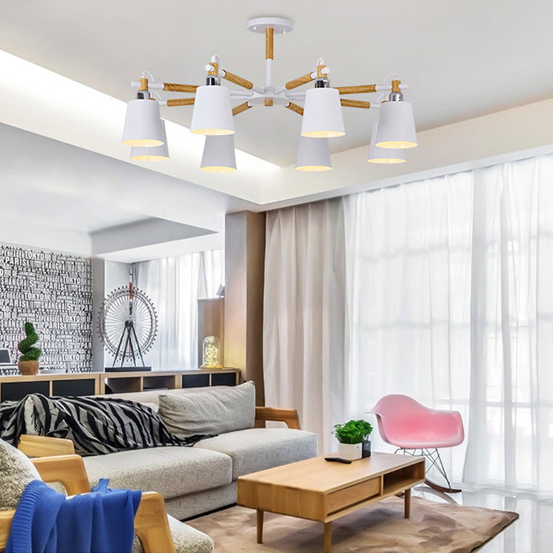 Metal Shaded Chandelier Pendant Light Nordic-Style Hanging Ceiling Light for Bedroom