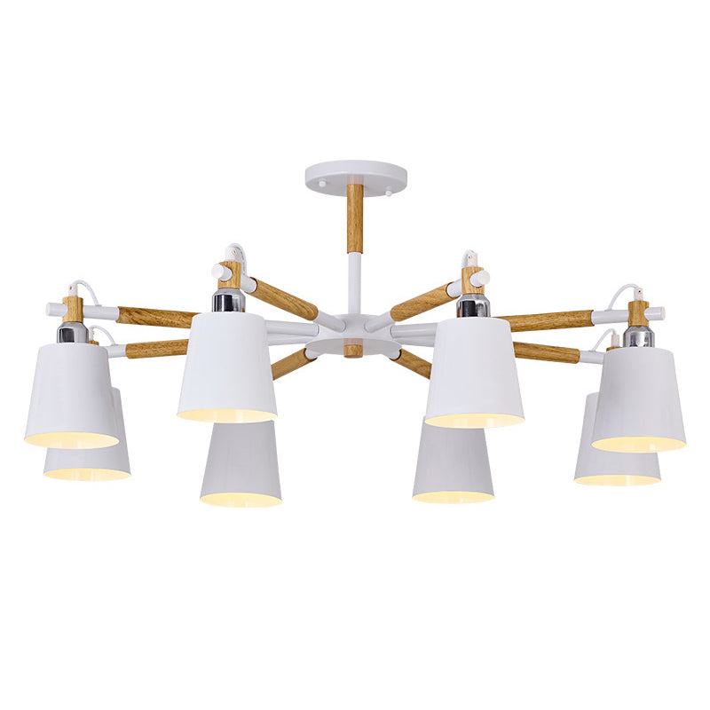 Metal Shaded Chandelier Pendant Light Nordic-Style Hanging Ceiling Light for Bedroom