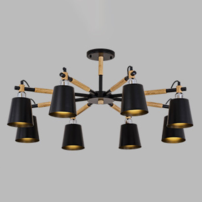 Metal Shaded Chandelier Pendant Light Nordic-Style Hanging Ceiling Light for Bedroom