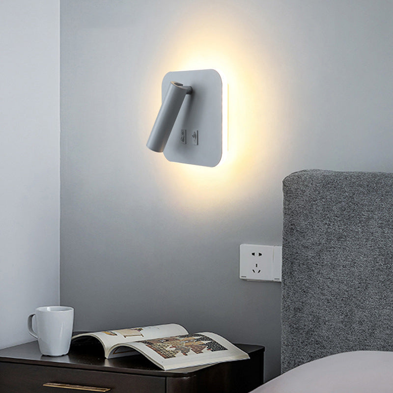 Aluminum Cylinderical Sconce Light Fixtures Modern Minimalist Style 2 Lights Wall Light