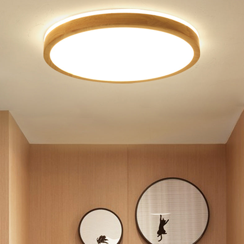 Simple Circular Flush Mount Ceiling Light Fixture Wood Flush Mount Fixture for Bedroom for Bedroom