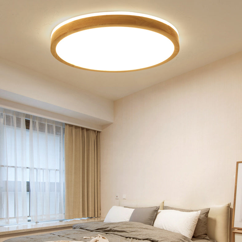Simple Circular Flush Mount Ceiling Light Fixture Wood Flush Mount Fixture for Bedroom for Bedroom