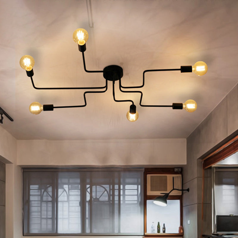 Nordic Ceiling Light Simple Personality Wrought Iron Modern Study Bedroom Living Room Clothing Store Branch Industrial Style Lamps