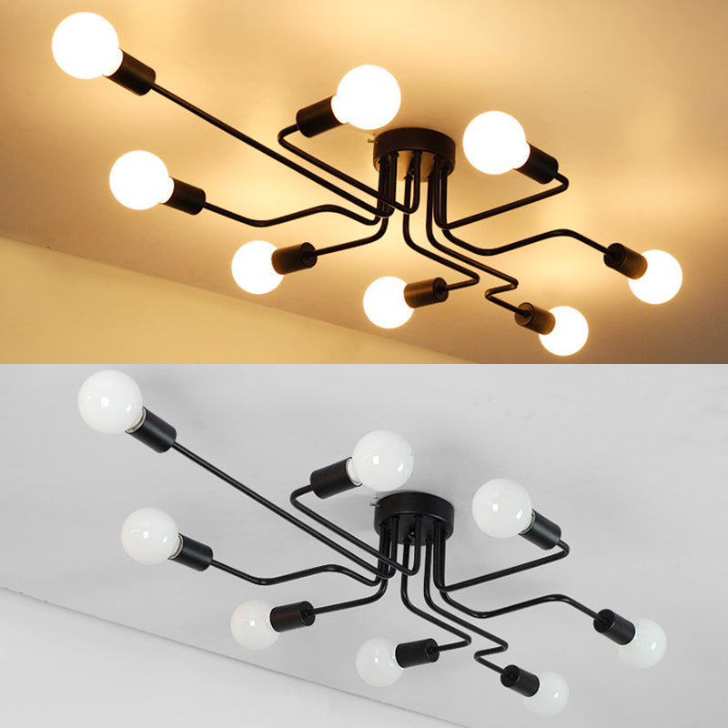 Nordic Ceiling Light Simple Personality Wrought Iron Modern Study Bedroom Living Room Clothing Store Branch Industrial Style Lamps