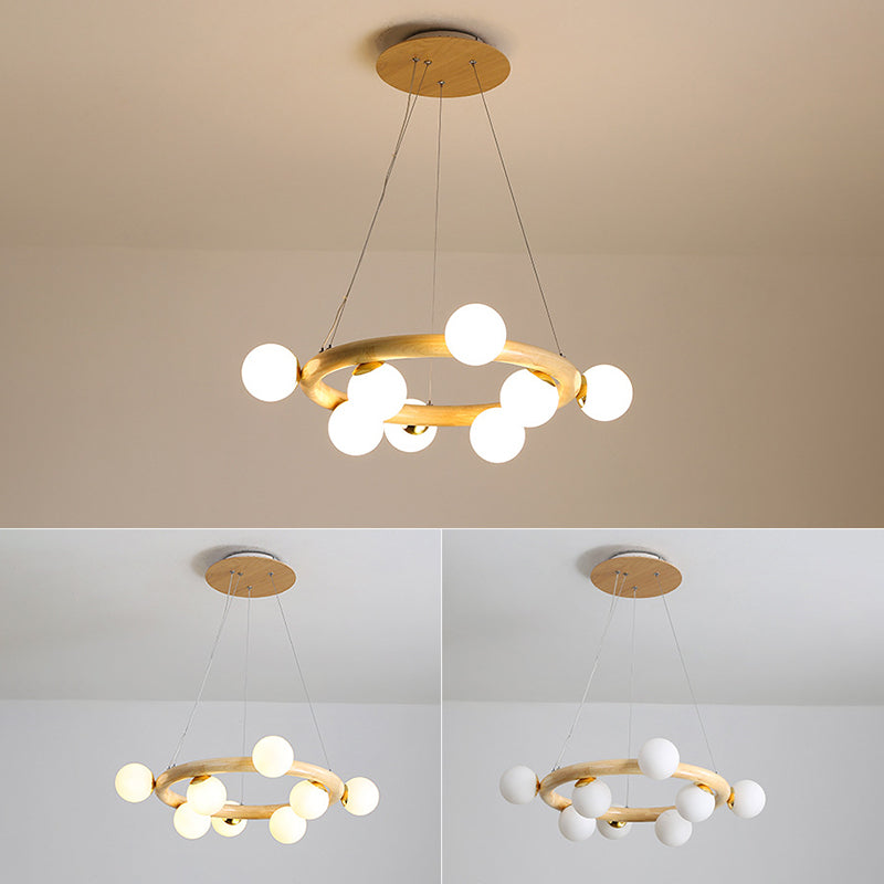 Lampada del lampadario contemporaneo a golf lampada a sospensione in legno per soggiorno