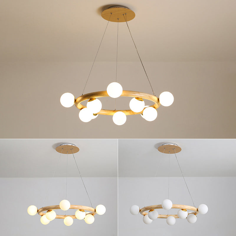 Lampada del lampadario contemporaneo a golf lampada a sospensione in legno per soggiorno