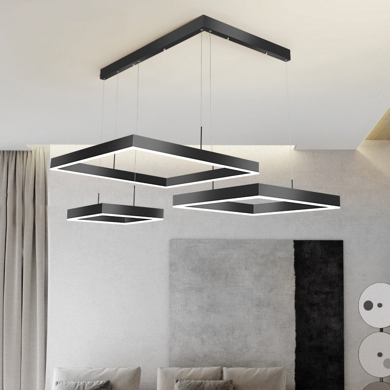 Luz colgante ajustable de LED geométrico en singularidad moderna Luz de techo interior de aluminio con sombra acrílica