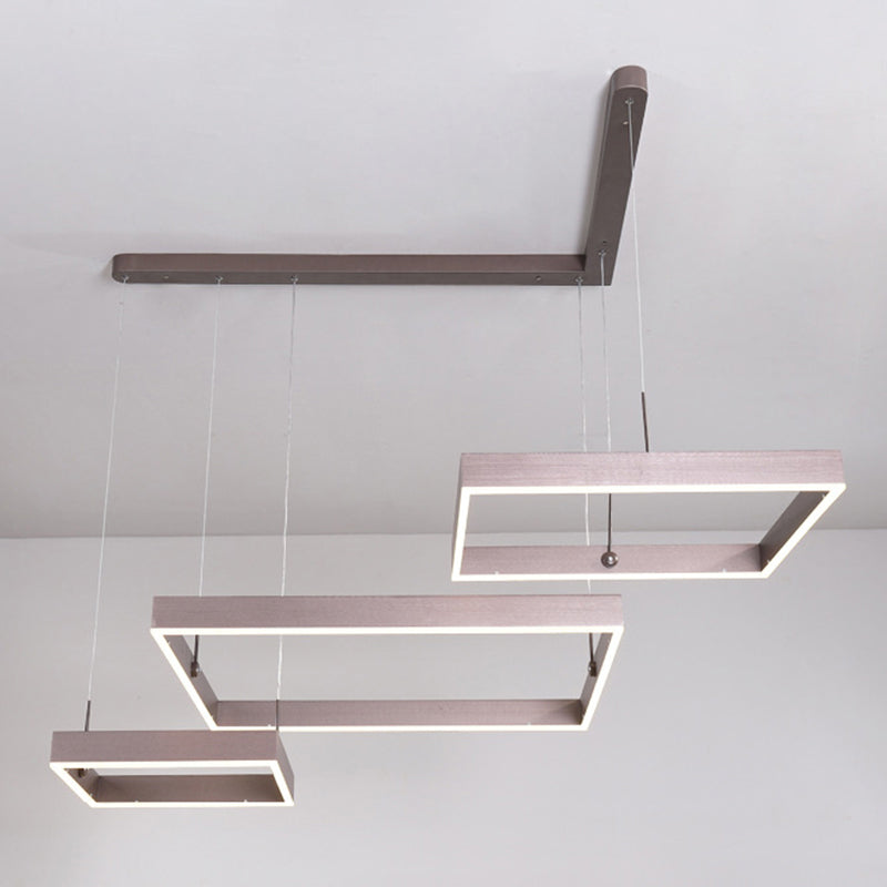 Luz colgante ajustable de LED geométrico en singularidad moderna Luz de techo interior de aluminio con sombra acrílica