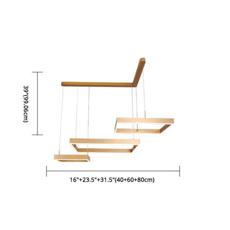 Luz colgante ajustable de LED geométrico en singularidad moderna Luz de techo interior de aluminio con sombra acrílica
