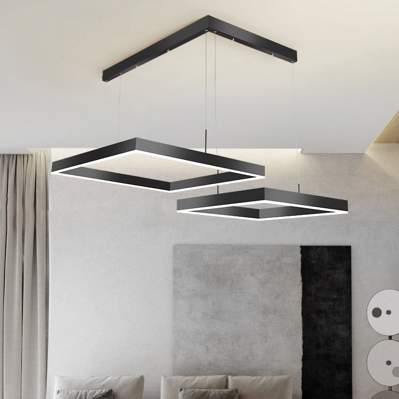 Luz colgante ajustable de LED geométrico en singularidad moderna Luz de techo interior de aluminio con sombra acrílica