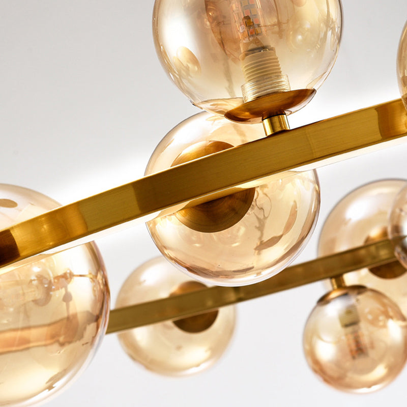 Ultra-modern Globe-Shaped Hanging Chandelier Glass Suspension Lighting with Hanging Cord for Living Room