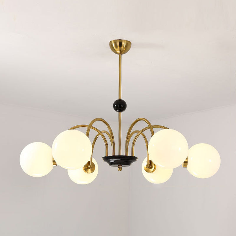 Candelera de globo contemporánea Luz de colgante de vidrio liviano Luz de colgante de vidrio para sala de estar