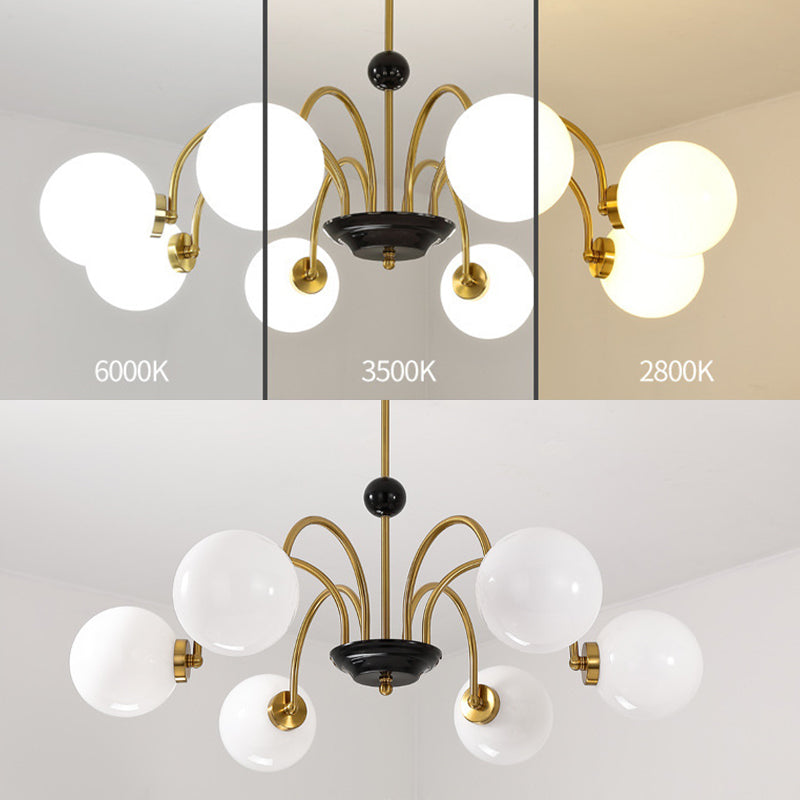 Candelera de globo contemporánea Luz de colgante de vidrio liviano Luz de colgante de vidrio para sala de estar