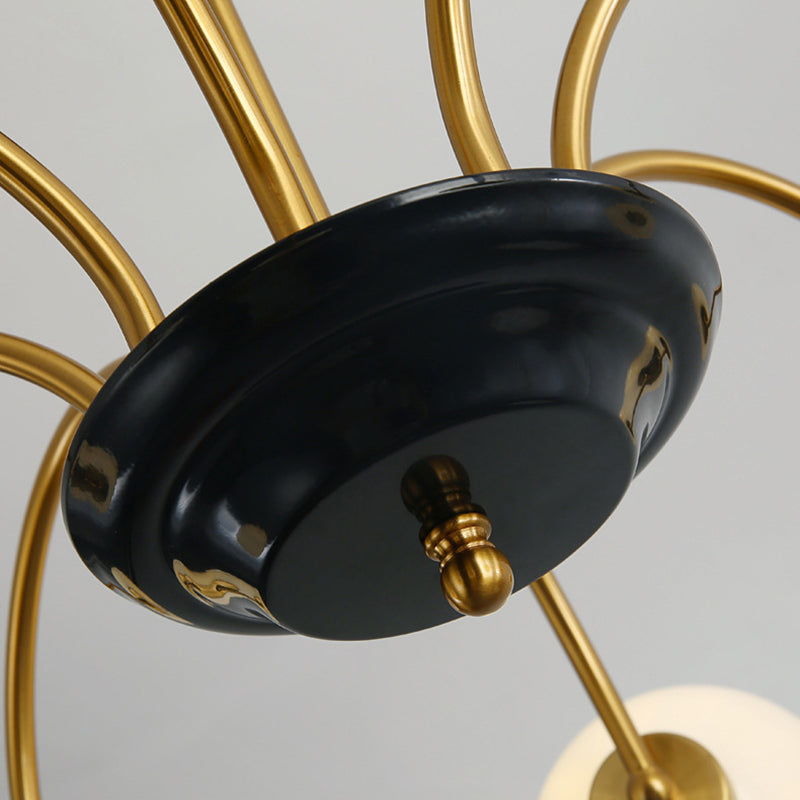 Candelera de globo contemporánea Luz de colgante de vidrio liviano Luz de colgante de vidrio para sala de estar