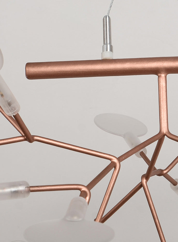 Luces de lámpara de fuego de fuego contemporánea luces de techo de acero inoxidable para sala de estar