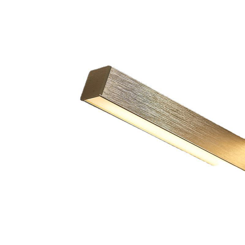 Gold LED Linear Pendant Light in Modern Singularity Aluminium Adjustable Hanging Lamp for Living Room