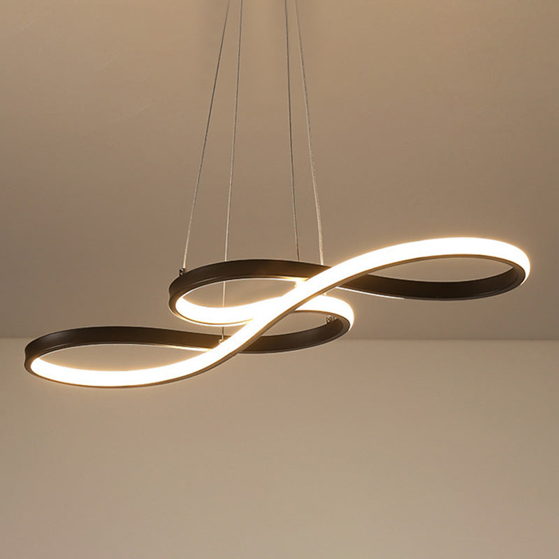 Luz de techo LED ajustable de aluminio en moderna luz colgante lineal acrílica de estilo singular para espacios interiores