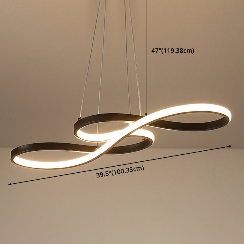 Luz de techo LED ajustable de aluminio en moderna luz colgante lineal acrílica de estilo singular para espacios interiores