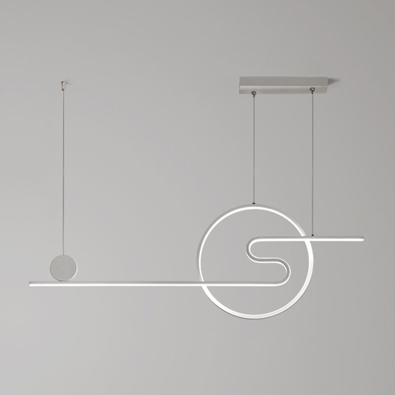 Modern Simplicity LED Linear Pendant Light Aluminium Adjustable Hanging Lamp for Dining Room