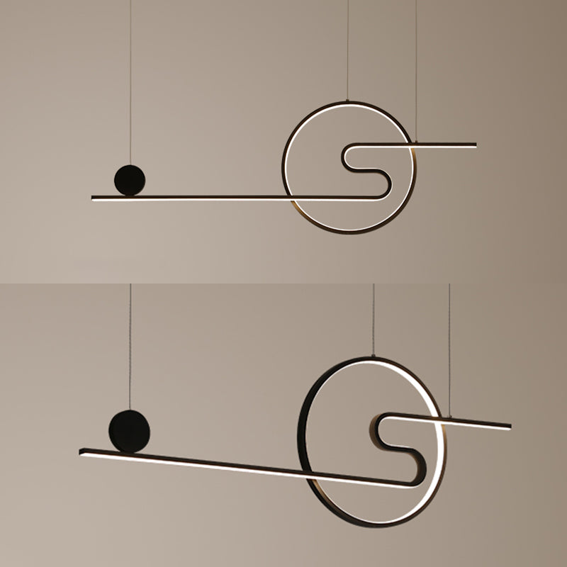 Modern Simplicity LED Linear Pendant Light Aluminium Adjustable Hanging Lamp for Dining Room