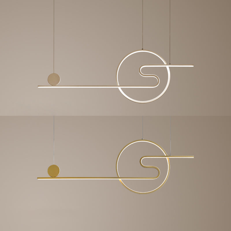 Modern Simplicity LED Linear Pendant Light Aluminium Adjustable Hanging Lamp for Dining Room