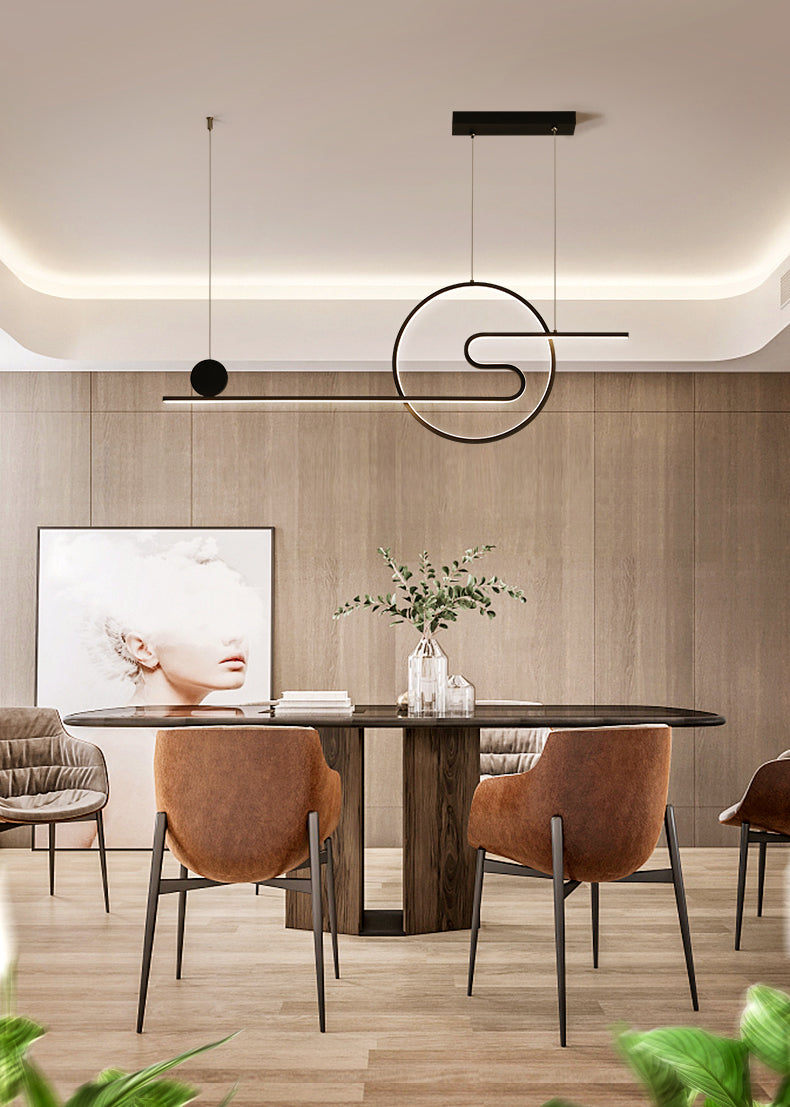 Modern Simplicity LED Linear Pendant Light Aluminium Adjustable Hanging Lamp for Dining Room