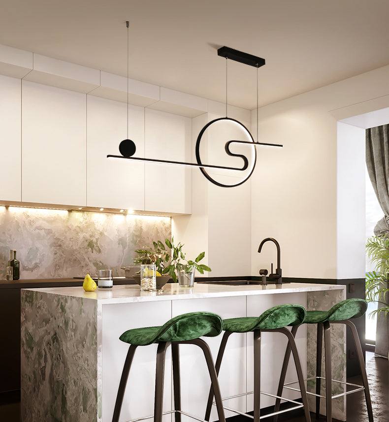 Modern Simplicity LED Linear Pendant Light Aluminium Adjustable Hanging Lamp for Dining Room