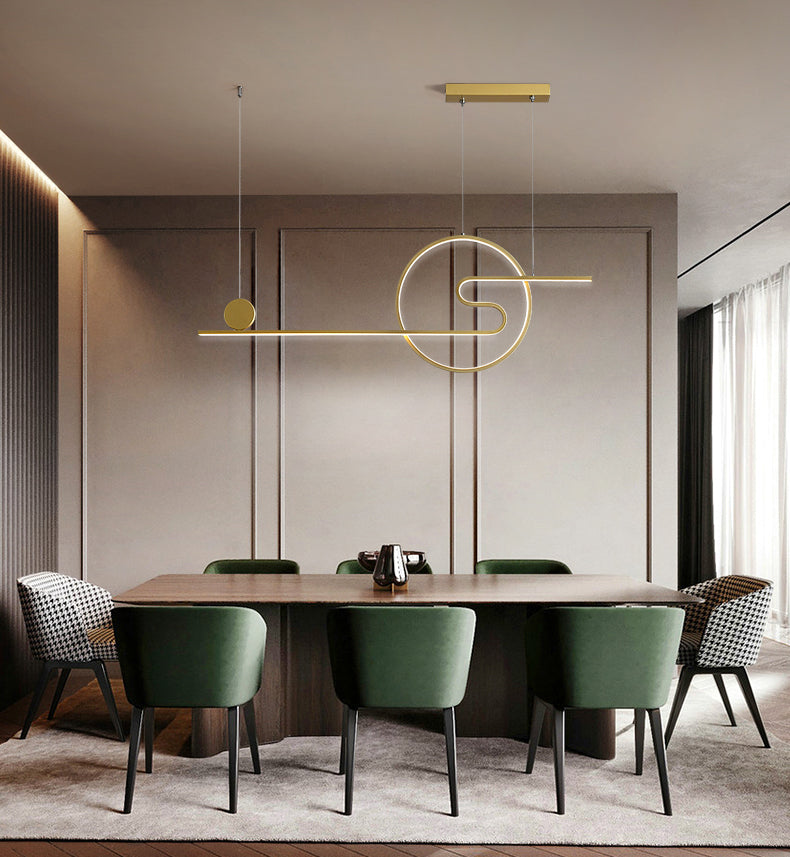 Modern Simplicity LED Linear Pendant Light Aluminium Adjustable Hanging Lamp for Dining Room