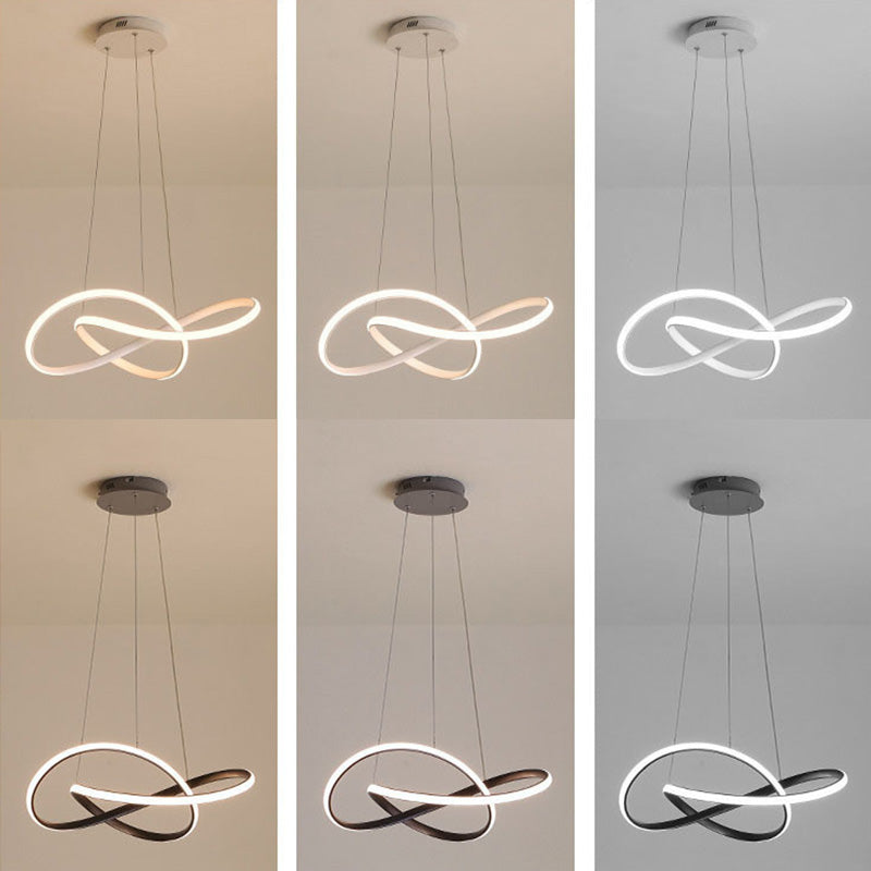 Geometric LED Adjustable Pendant Light in Modern Singular Style Aluminium Ceiling Light for Living Room