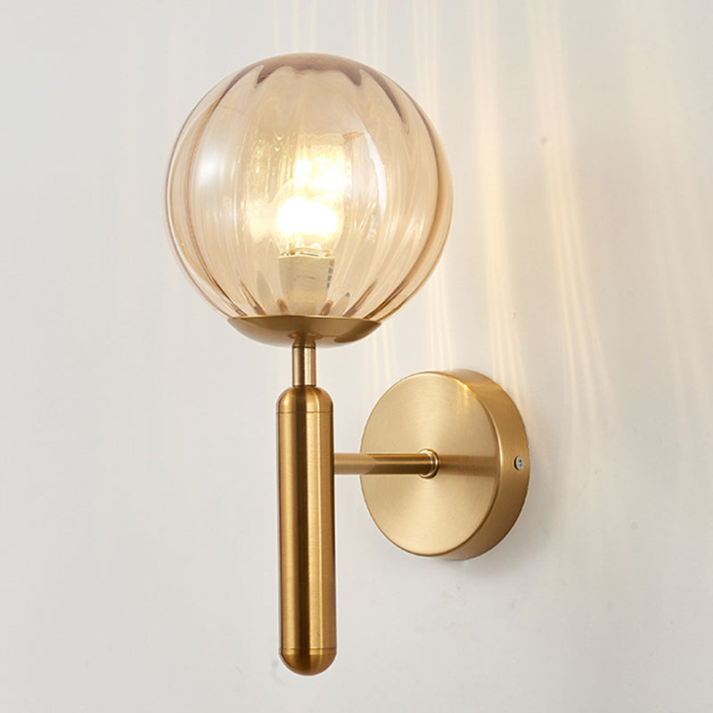 Moderner nordischer Stil kugelförmiger Wandleuchte Leuchten Glas 1 leichte Wandleuchten für Wohnzimmer