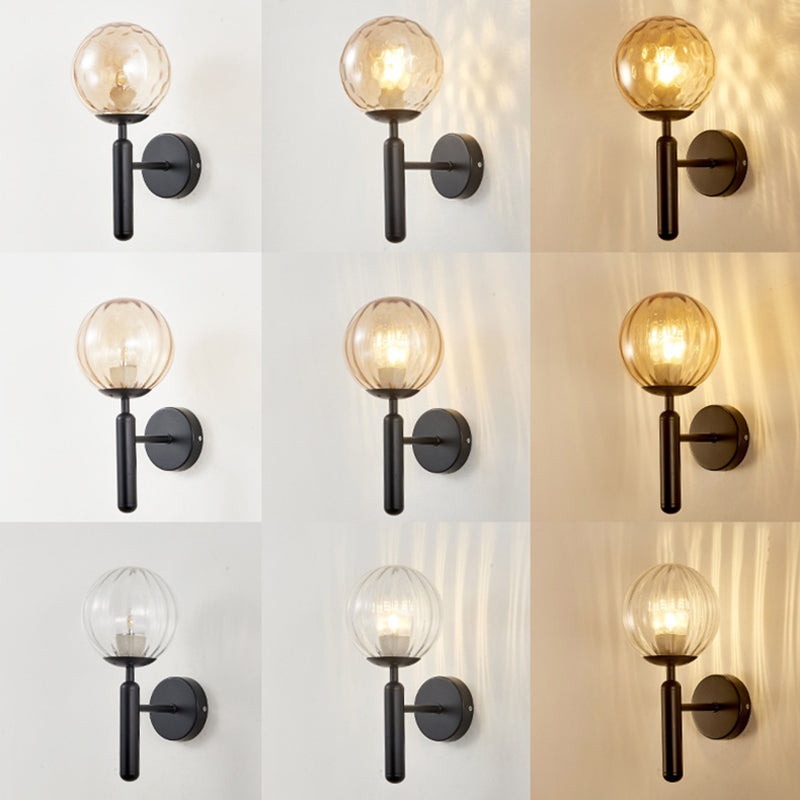 Moderner nordischer Stil kugelförmiger Wandleuchte Leuchten Glas 1 leichte Wandleuchten für Wohnzimmer