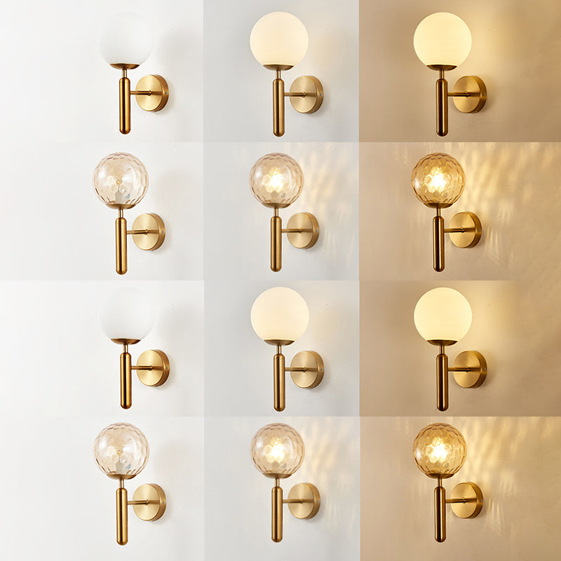 Moderner nordischer Stil kugelförmiger Wandleuchte Leuchten Glas 1 leichte Wandleuchten für Wohnzimmer