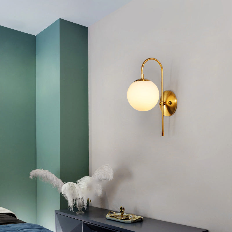 Modern Minimalist Style Global Wall Light Sconces Glass 1 Light Wall Lights for Bedroom