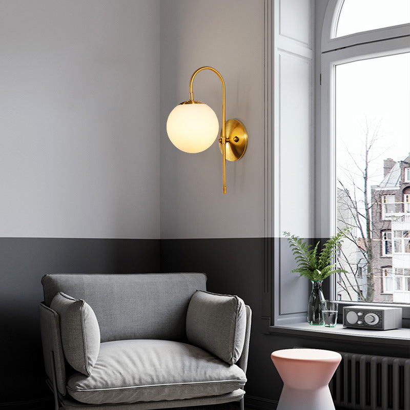 Modern Minimalist Style Global Wall Light Sconces Glass 1 Light Wall Lights for Bedroom