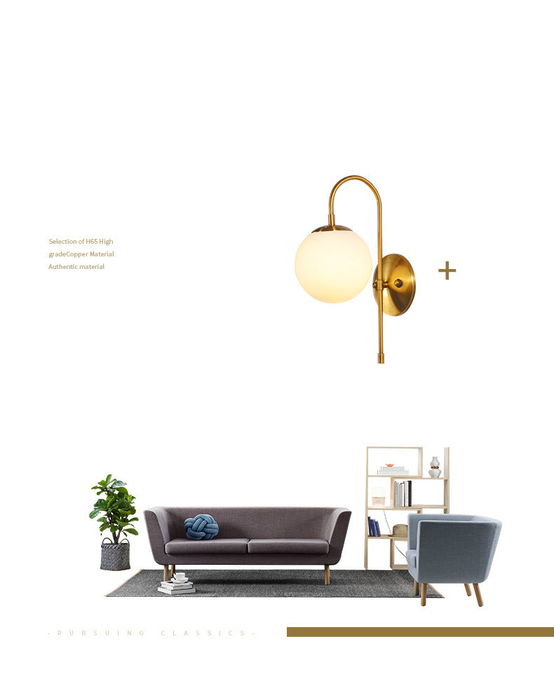 Modern Minimalist Style Global Wall Light Sconces Glass 1 Light Wall Lights for Bedroom