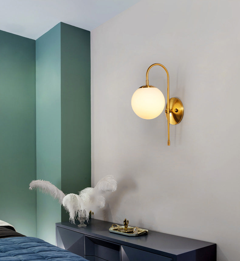 Modern Minimalist Style Global Wall Light Sconces Glass 1 Light Wall Lights for Bedroom